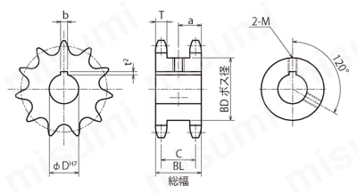FBN60SD フィニッシュドボアスプロケット 外形図