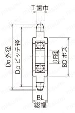 標準エンプラアイドラースプロケット 外形図