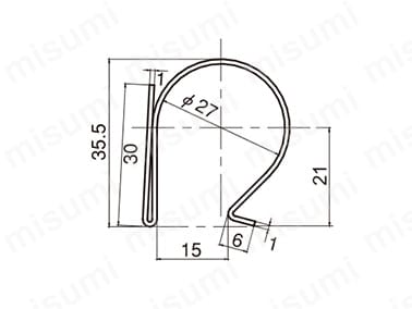 パイプフレーム用アタッチメント ネームホルダー 外形図1