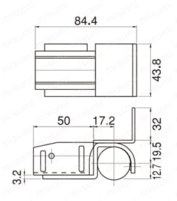 パイプフレーム用シューター用部品 すべりパイプ受金具　外形図-4
