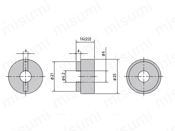 FFD-25SS-****の外形図 （[]内の数値はFFD-25SW-****の寸法です。）