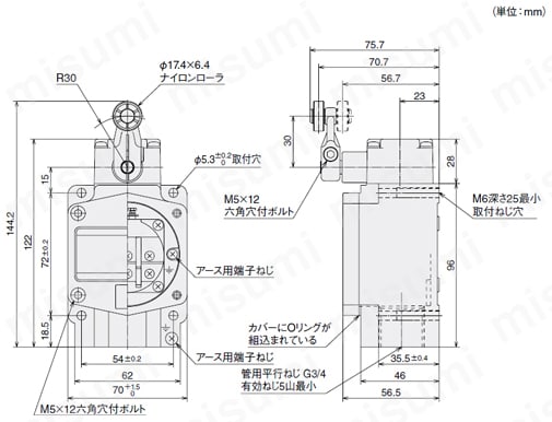 型番 | 防水・タテ型リミットスイッチ | アズビル | MISUMI(ミスミ)