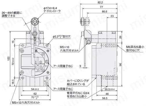 型番 | 防水・タテ型リミットスイッチ | アズビル | MISUMI(ミスミ)