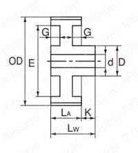 タイミングプーリ T10タイプ 外形図03