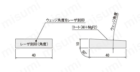 ウェッジミラーの外形図