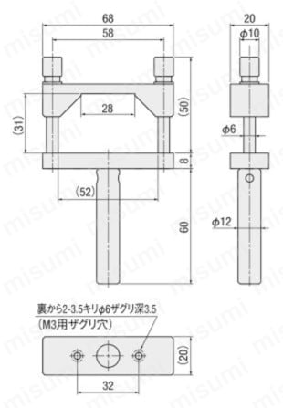 パワーメータホルダ(F117) 外形図
