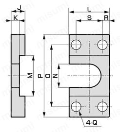 簡易フロコン FKシリーズ めねじタイプ M22～M26金具(2)外形図