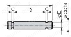 SCP※2用金具 ピン 外形図