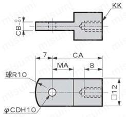 SCP※2用金具 一山ナックル 外形図