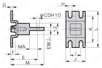 SCP※2用金具 一山ブラケット 外形図