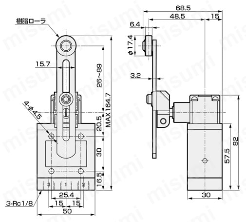 トータルエアシステム 中形メカニカルバルブ MMシリーズ MM-00-RAA外形図