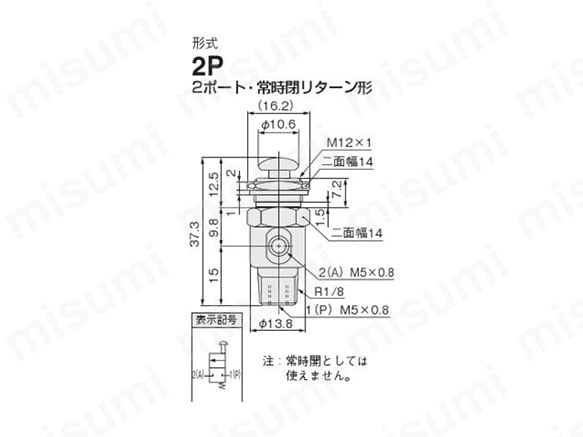 2Pの寸法図