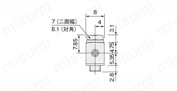 UTF□BUの寸法図B
