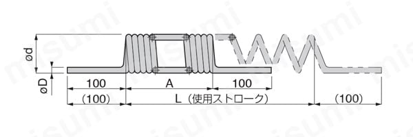 一般配管コイリングウレタンチューブ 外形図