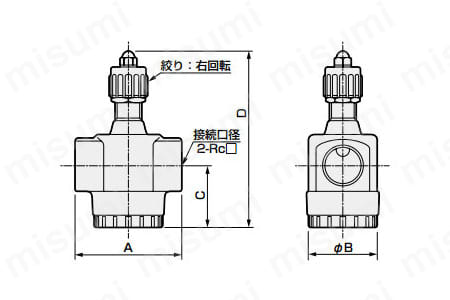 SC-20A / SC-25A 絞り: 右回転 / 接続口径2-Rc□