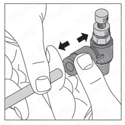 速度制御弁 スピードコントローラ フリー チューブの着脱方法2