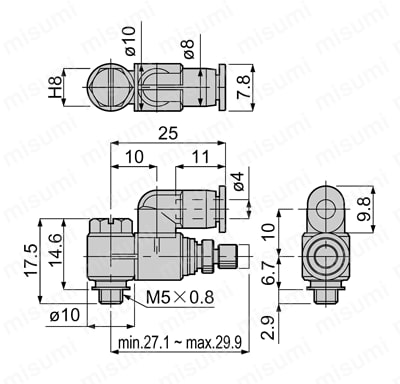 標準タイプ スピードコントローラ ユニバーサル 外形図01