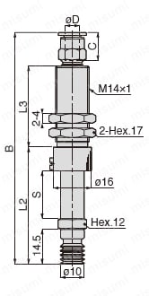 真空パッド 多段ベローズタイプ VPC ワンタッチ継手タイプ VPC10（3）W（5）（6）（9）外形図