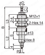 真空パッド スタンダードタイプ VPC バーブ継手タイプ VPC1（3）R（5）（6）（9）/VPC2（3）R（5）（6）（9）/VPC3（3）R（5）（6）（9）/VPC4（3）R（5）（6）（9）外形図