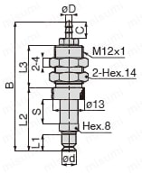 真空パッド スタンダードタイプ VPC バーブ継手タイプ VPC6（3）R（5）（6）（9）/VPC8（3）R（5）（6）（9）外形図