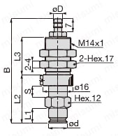 真空パッド スタンダードタイプ VPC バーブ継手タイプ VPC10（3）R（5）（6）（9）/VPC15（3）R(A)（5）（6）（9）外形図