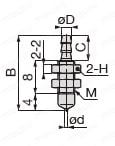 真空パッド スタンダード小型タイプ VPMA バーブ継手 VPMA0.7RM（5）（6）（9）/VPMA1RM（5）（6）（9）/VPMA1.5RM（5）（6）（9）/VPMA2RM（5）（6）（9）/VPMA3RM（5）（6）（9）/VPMA4RM（5）（6）（9）外形図