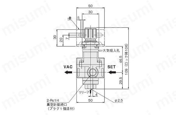 NVR200-02-G パイロット式真空レギュレータNVRシリーズ コガネイ ねじの種類Rc 圧力計付 管接続口径1/4 NVR200-02-G -  【通販モノタロウ】