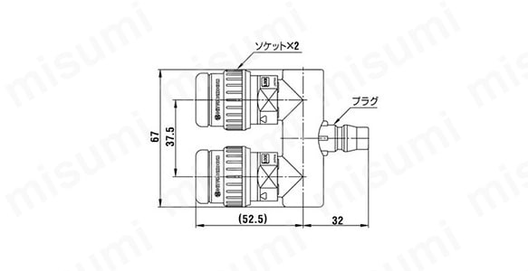 ハイカプラエース T型（2分岐配管用）の寸法図