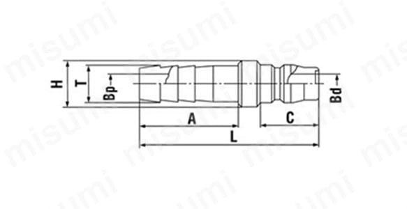 800PH-STL | ハイカプラ大口径 鋼鉄 プラグ PH型（ホース取付用） | 日