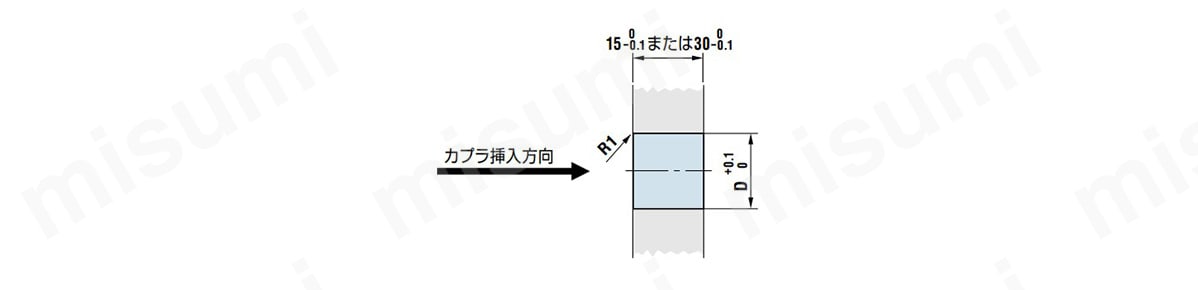MAS型（スナップリング固定型）の取り付け部寸法