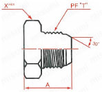 PT接続PF30°FCS オスプラグ 外形図