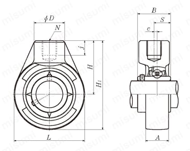 鋳鉄製ハンガー形 外形図