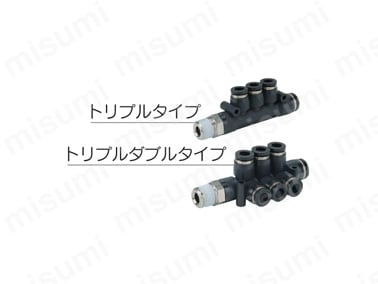 集中配管が可能。 トリプルタイプ（PKD、PKG、PKJ）とトリプルダブルタイプ（PKVD、PKVG）は、コンパクトに集中配管が可能。