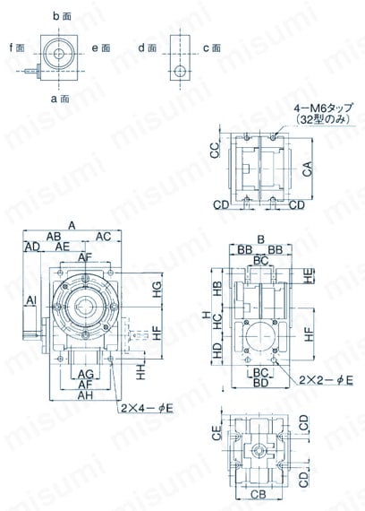 MA40L40 | MAシリーズ ウォーム減速機 マキエース 小型タイプ | マキ