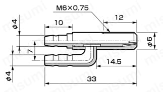 ペルシステム検出ノズル APA4シリーズ APA4-DA20(背圧形ノズル)外形図