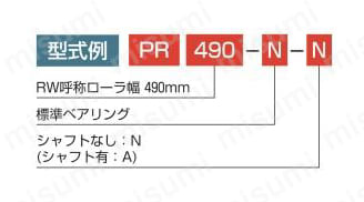 スチール製ローラ単体 （コンベヤ用ロｰラ） 径φ42.7 × 幅90-790 （PR型） 関連画像