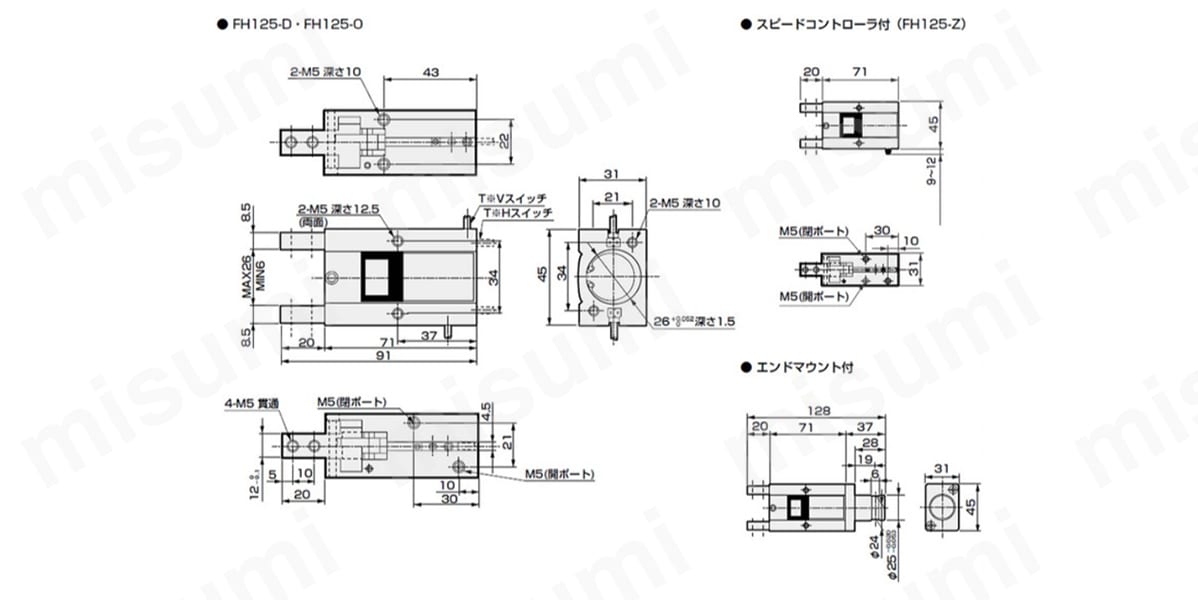 FH110-D フェザーハンド（ミニ平行ハンド） FH100シリーズ ＣＫＤ MISUMI(ミスミ)