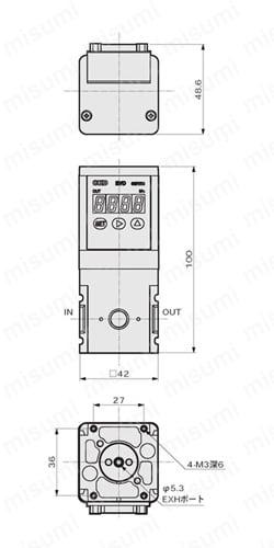 EVD-1000シリーズの寸法図