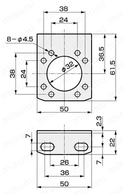 デジタル電空レギュレータEVD-3000シリーズ Lブラケット(-L3):壁面据付タイプ外形図