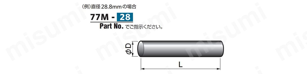 グライトロンF 丸棒（77M） オイレス工業 MISUMI(ミスミ)