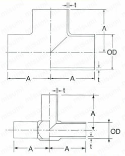 溶接式チーズ 外形図1