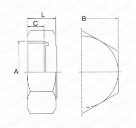 六角ナットキャップ（小） 外形図1