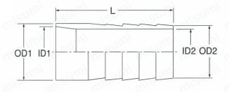 溶接式ホースアダプタ 外形図1