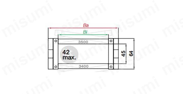 内のり高さ：45mm ピッチ：67mm リンク/m：15（1,005mm） チェーン長さ※：S/2+K リンク数※：（S/2+K）÷ピッチ ※エナジーチェーンの固定位置がストロークの中心の場合。 