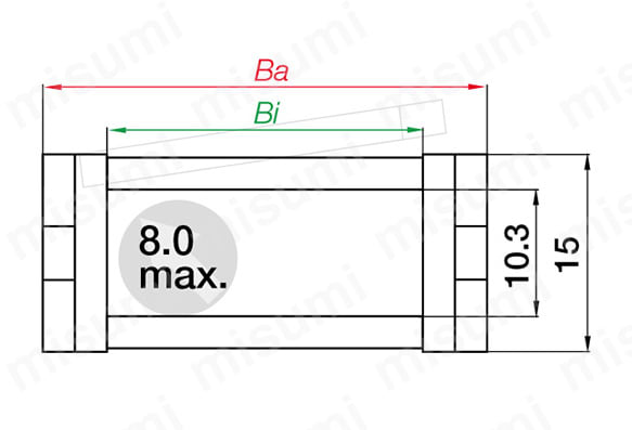 内のり高さ: 10.3mm ピッチ: 20mm リンク/m: 50（1,000mm） チェーン長さ※: S/2+K リンク数※: （S/2+K）÷ピッチ ※エナジーチェーンの固定位置がストロークの中心の場合。 