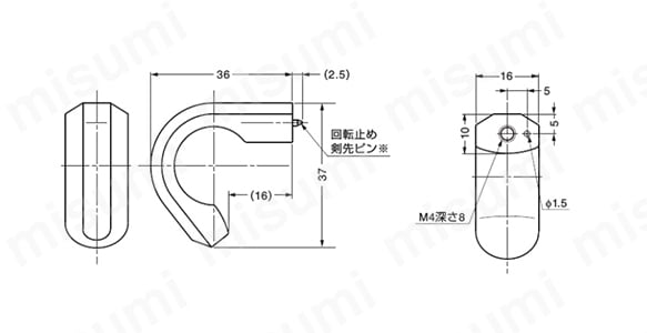 ステンレス鋼（SUS316）製 つまみ ZL-1902 外形図