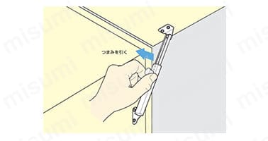 LAMP ステンレス鋼製つまみ解除式フラップステー LSP-195B、LSP-270B 使用例2