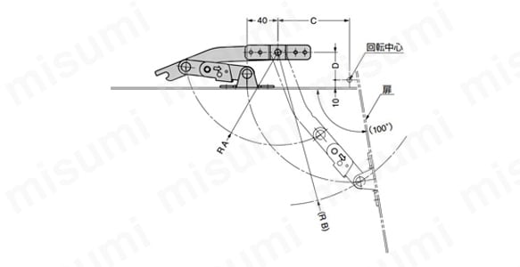 LAMP ステンレス鋼製ロック付重量扉用ステー YA-0812型・YA-1216型 使用例