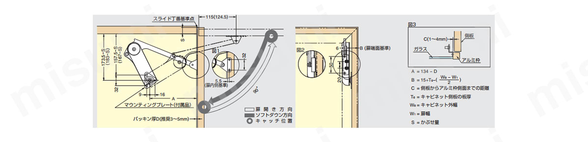 ソフトダウンステー重量扉用（2本使い用） HDSN-30:関連画像