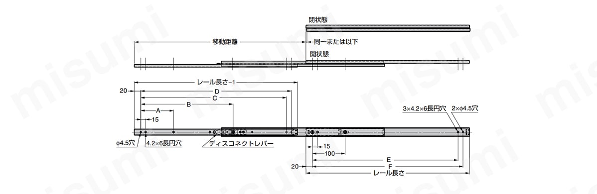ステンレス鋼製スライドレール（273SL）:関連画像